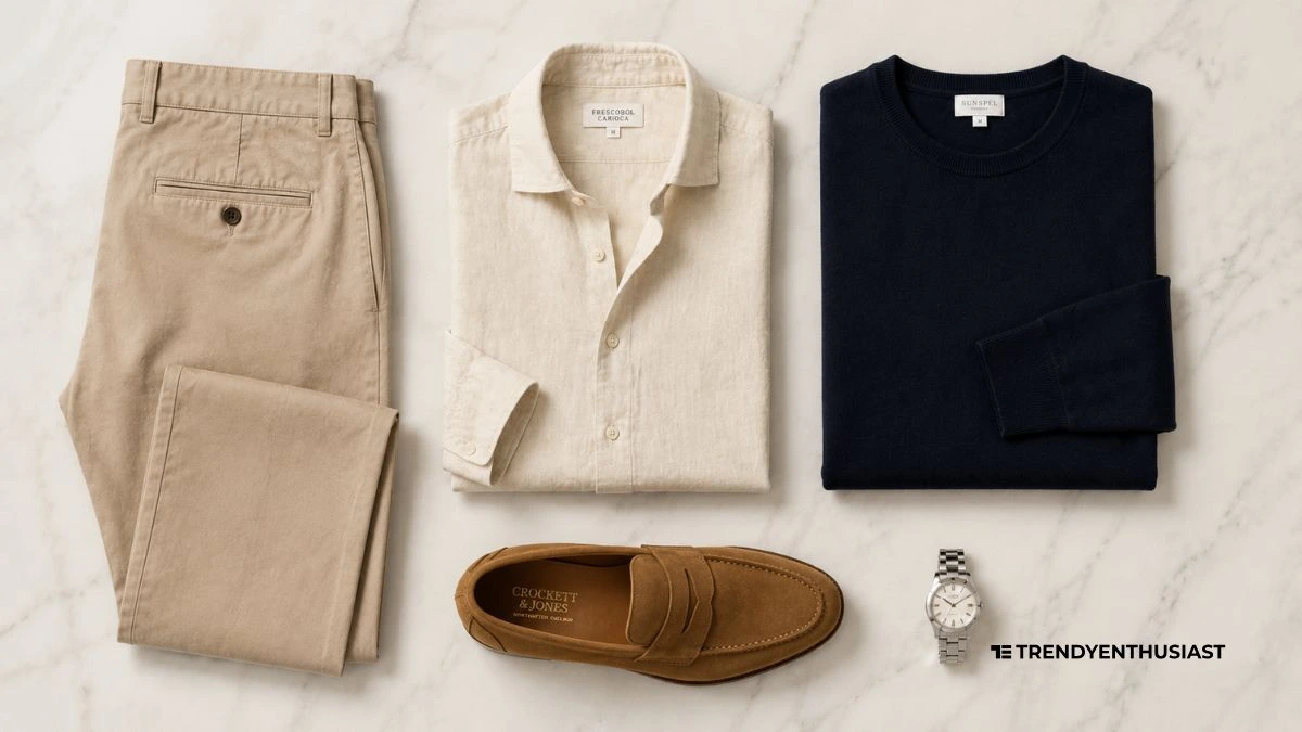 quiet luxury menswear 2026 — neutral palette styling