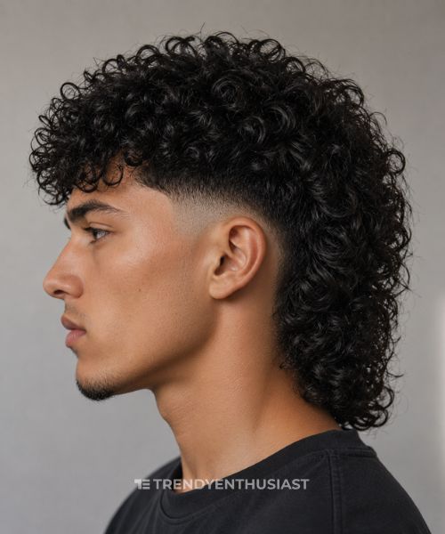 A man with curly mullet