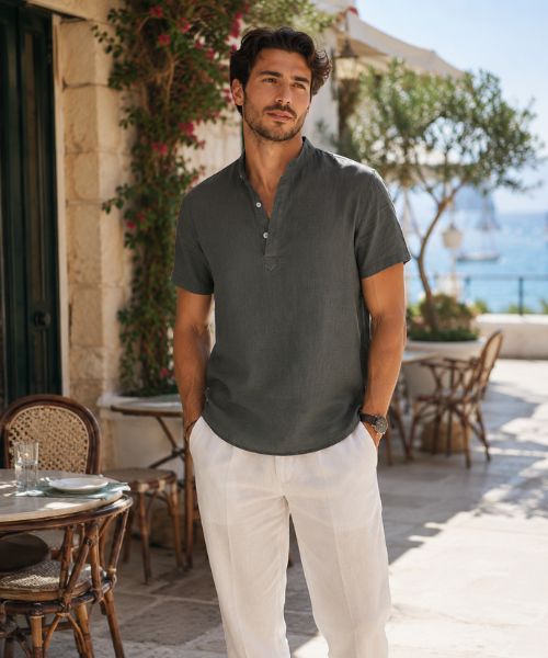 Stylish man wearing Enlision Short sleeve Shirts