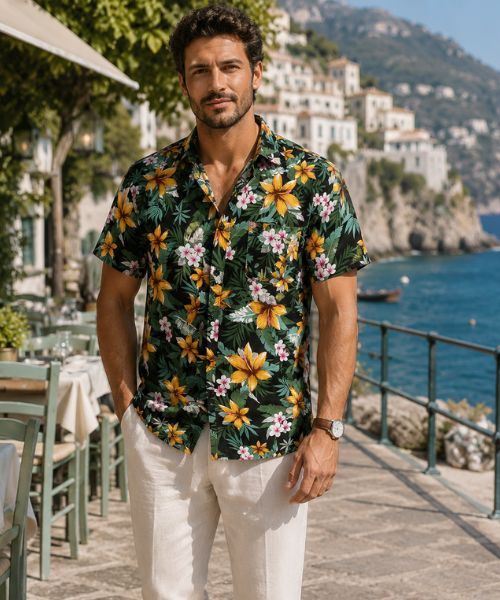 Stylish man wearing Hisdern Short sleeve Shirts