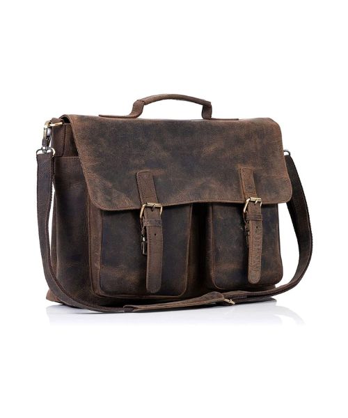 komalC leather briefcase