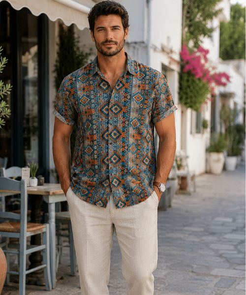 Man wearing Vatpavee Short sleeve Shirts