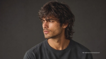 Close up potrait of a stylish boy showing difference between wolf cut vs mullet