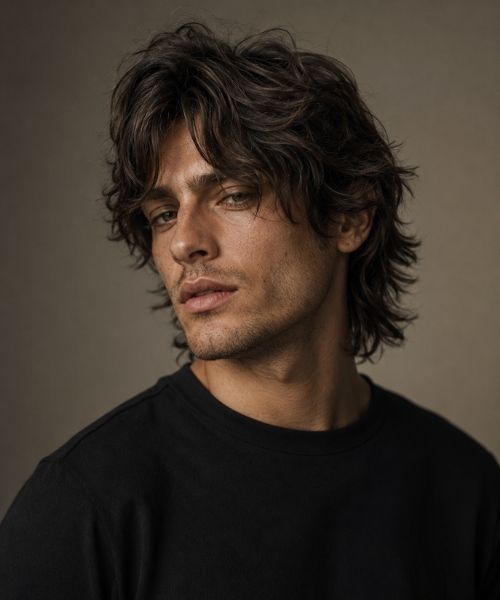 A man with wolf cut