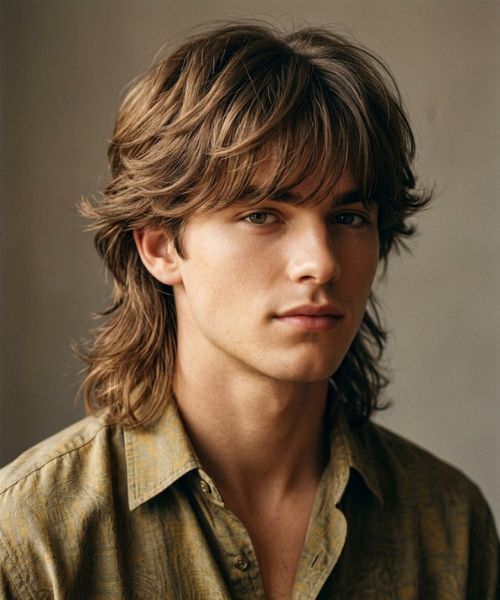 80s Mullet with Layered Bangs