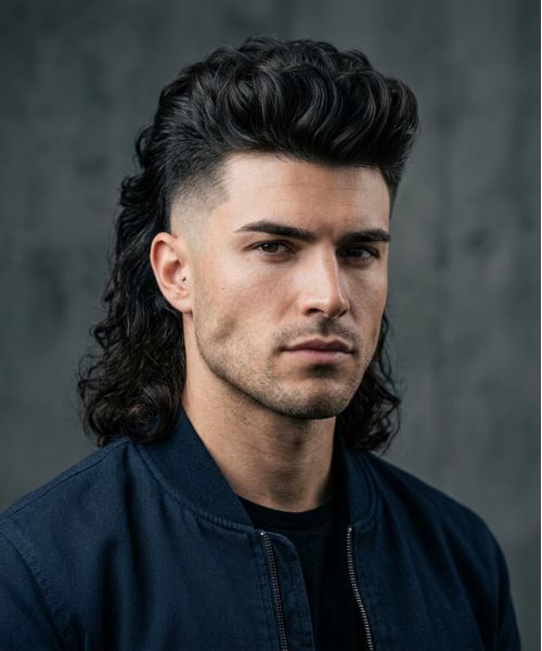 80s Mullet with Skin Fade