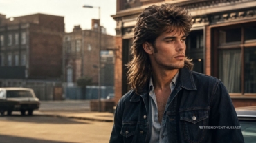 Man with 80s Mullet