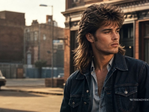 Man with 80s Mullet