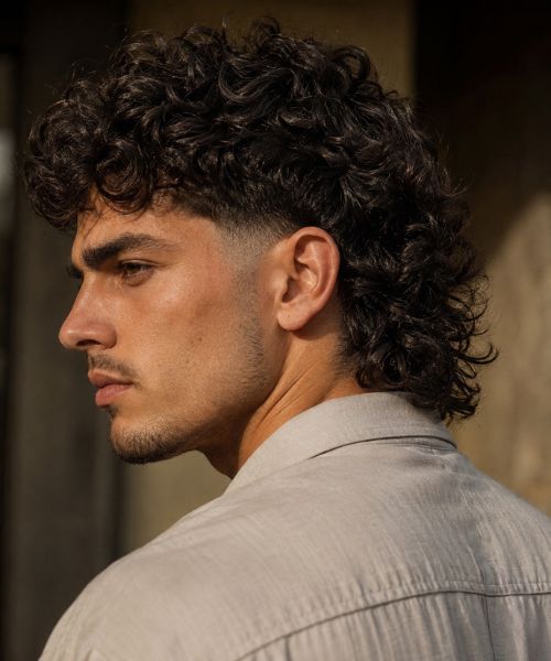 Low Burst Fade Mullet