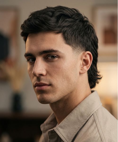 Low Drop Fade Mullet