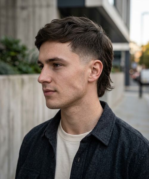Low Fade Grow-Out Mullet