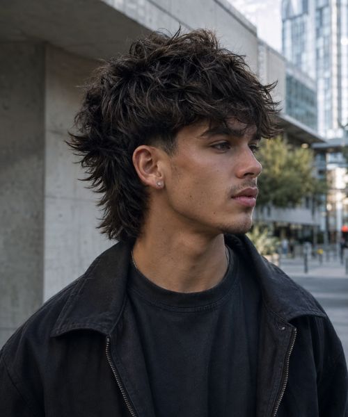 Low Wolf Cut Mullet