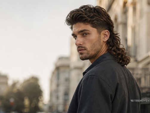 A Stylish man with Long Mullet Haircut
