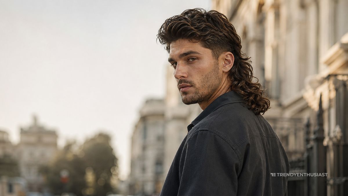 A Stylish man with Long Mullet Haircut